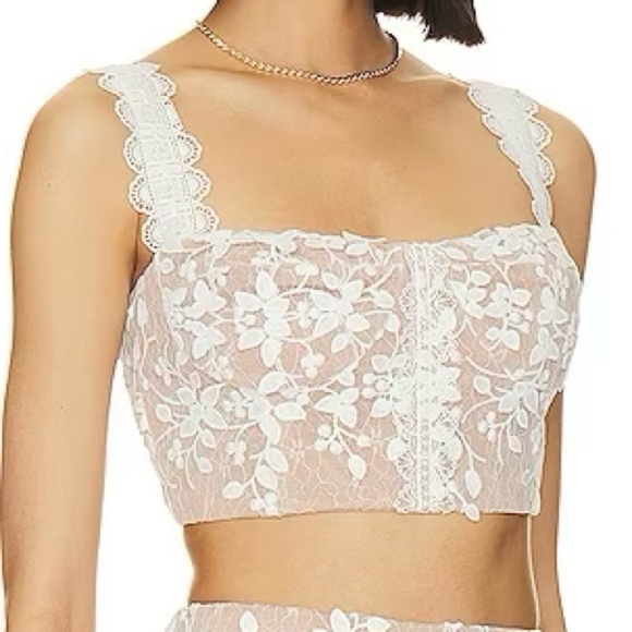 Revolve Bronx and Banco Megan Two Piece Lace Set White size small - Picture 7 of 13